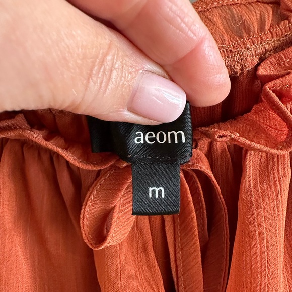 Brunt orange / pumpkin long sleeve tiered maxi dress size medium - Picture 6 of 10